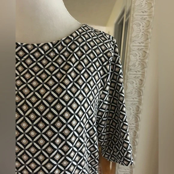 Croft & Barrow Black and White Geometric Dress - Picture 3 of 5
